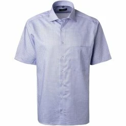 Schlussverkauf ❤️ ETERNA Hemd 3424/K19K/12 Kurzarmhemd, Comfort Fit, Baumwolle, Flieder gemustert, Blau 👏