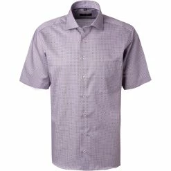 Angebote 👏 ETERNA Hemd 3424/K19K/52 Kurzarmhemd, Comfort Fit, Baumwolle, Blau-pink gemustert, Blau-rosa ❤️