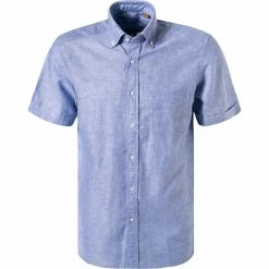 Top 10 😀 ETERNA Hemd 2450/WS9B/14 Kurzarmhemd, Regular Fit, Leinen-Baumwolle, Blau meliert, Blau ⭐