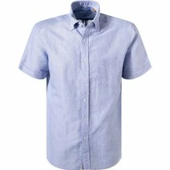 Beste Bewertungen von 🎁 ETERNA Hemd 2452/WS9B/14 Kurzarmhemd, Regular Fit, Leinen-Baumwolle, Blau gestreift, Blau 🤩