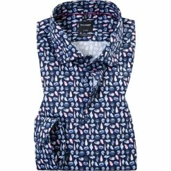 Budget ⌛ OLYMP Luxor Modern Fit 1227/74/30 Hemd, Baumwolle, Rose-blau gemustert, Rose 🤩