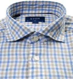 Coupon ⭐ ETON Hemd 1000/02066/ Slim Fit, Reines Leinen, Weiß-blau kariert, Weiß-blau 😍 -Hemden Verkaufsgeschäft 368865 norm2