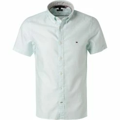 Schlussverkauf ❤️ Tommy Hilfiger Hemd MW0MW17623/L4T Kurzarmhemd, Slim Fit, Baumwolle-Leinen, Mintgrün, Hallmintgrün 😉