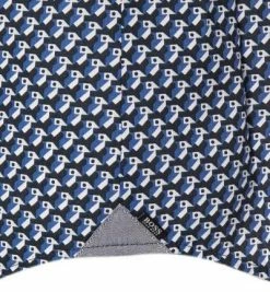 Großhandel ⭐ BOSS Hemd Luka 50453091/428 Kurzarmhemd, Regular Fit, Baumwolle, Blau-weiß gemustert , Mittelblau 👏 -Hemden Verkaufsgeschäft 369008 norm3