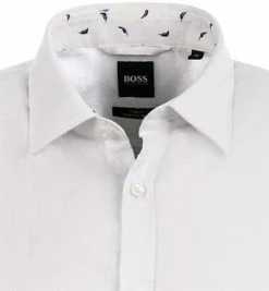Budget ⌛ BOSS Hemd Ronn 50453012/100 Kurzarmhemd, Slim Fit, Leinen-Stretch atmungsaktiv, Weiß 😉 -Hemden Verkaufsgeschäft 369136 norm2