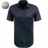 Brandneu ✔️ BOSS Hemd Ronn 50453012/402 Kurzarmhemd, Slim Fit, Leinen-Stretch atmungsaktiv, Dunkelblau 🤩