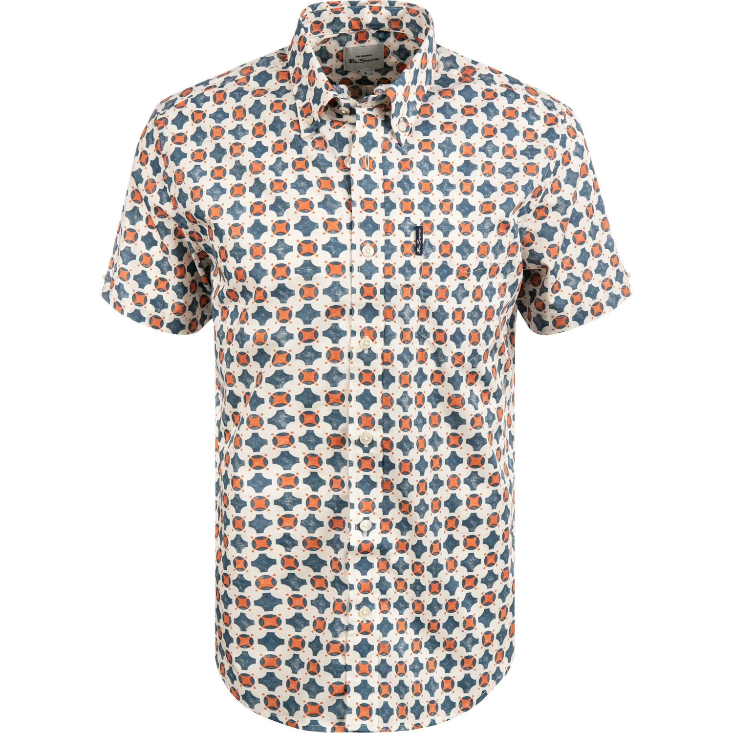 Billig 🌟 Ben Sherman Hemd 0063413/023 Kurzarmhemd, Regular Fit, Baumwolle, Creme-blau-orange 🎉 1 Billig 🌟 Ben Sherman Hemd 0063413/023 Kurzarmhemd, Regular Fit, Baumwolle, Creme-blau-orange 🎉