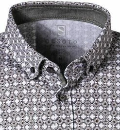 Coupon 😀 DESOTO Hemd Modern B.D. 43331-3/806 Kurzarmhemd, Jersey, Weiß-greige gemustert, Weiß-grau 😀 -Hemden Verkaufsgeschäft 369211 norm2