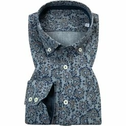 Bestpreis ✨ van Laack Hemd Tailor Fit 171691/ROY-TF10/730 Reines Leinen, Rauchblau gemustert, Rauchblau 😉