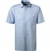 Aktion 🌟 OLYMP Luxor Modern Fit 1211/72/11 Kurzarmhemd, Popeline, Bleu gemustert, Bleu 🔔