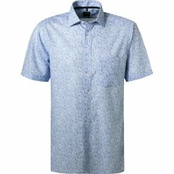 Aktion 🌟 OLYMP Luxor Modern Fit 1211/72/11 Kurzarmhemd, Popeline, Bleu gemustert, Bleu 🔔
