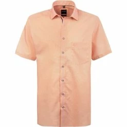 Am billigsten 🥰 OLYMP Luxor Modern Fit 1209/72/91 Kurzarmhemd, Popeline, Orange gemustert, Orange 🎉