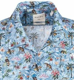 Bestes Angebot 🥰 Haupt Hemd 7112898223/40703 Kurzarmhemd, Regular Fit, Baumwolle, Blau gemustert, Blau 👏 -Hemden Verkaufsgeschäft 369632 norm2