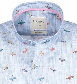 Brandneu 🥰 Haupt Hemd 7112818267/40701 Kurzarmhemd, Regular Fit, Baumwolle, Blau gemustert, Blau 🎁 -Hemden Verkaufsgeschäft 369635 norm2