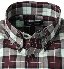 Schlussverkauf 🤩 Fred Perry Hemd M1577/799 Kurzarmhemd, Popeline, Mahagoni-mint kariert, Mahogany 🤩 -Hemden Verkaufsgeschäft 369909 norm2