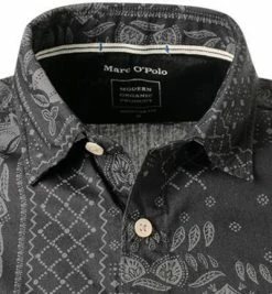 Großhandel 🎁 Marc O'Polo Hemd 124 7368 41152/F92 Kurzarmhemd, Regular Fit, Baumwolle, Nachtblau-grau gemustert, Dunkelblau ✔️ -Hemden Verkaufsgeschäft 369946 norm2