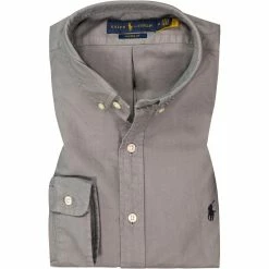 Billig 🧨 Polo Ralph Lauren Hemd 710845035/001 Custom Fit, Baumwolle, Mittelgrau, Grau 🔔