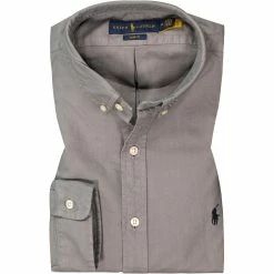 Aktion 💯 Polo Ralph Lauren Hemd 710804257/004 Slim Fit, Baumwolle, Mittelgrau, Grau ✔️