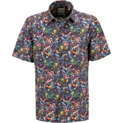 Beste Bewertungen von 😀 Haupt Hemd 71129018284/40709 Kurzarmhemd, Modern Fit, Popeline, Nachtblau-multicolor gemustert, Nachtblau 😀