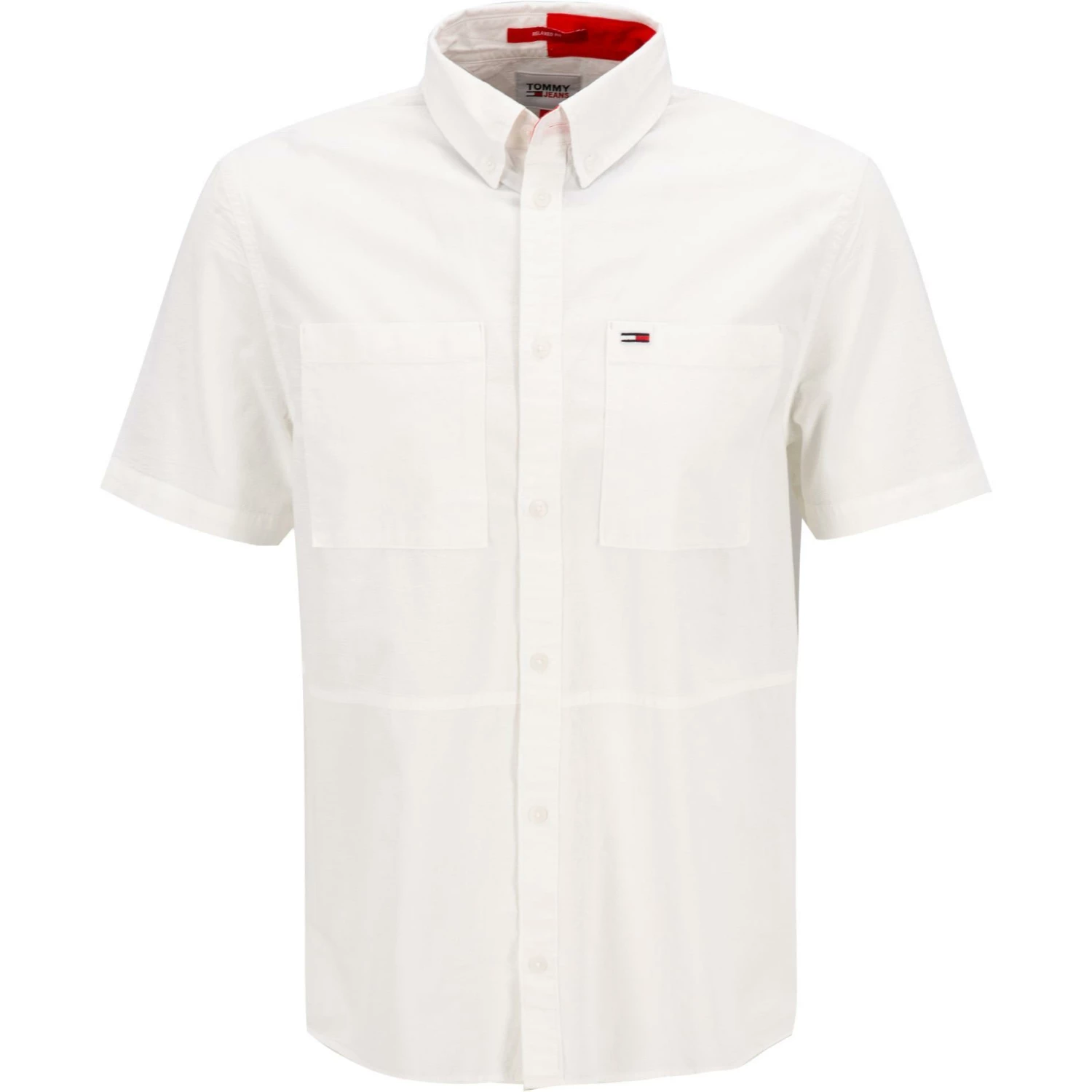 Angebote ⌛ TOMMY 👖 JEANS Hemd DM0DM10879/YBR Kurzarmhemd, Relaxed Fit, Popeline, Weiß ✔️ 1 Angebote ⌛ TOMMY 👖 JEANS Hemd DM0DM10879/YBR Kurzarmhemd, Relaxed Fit, Popeline, Weiß ✔️
