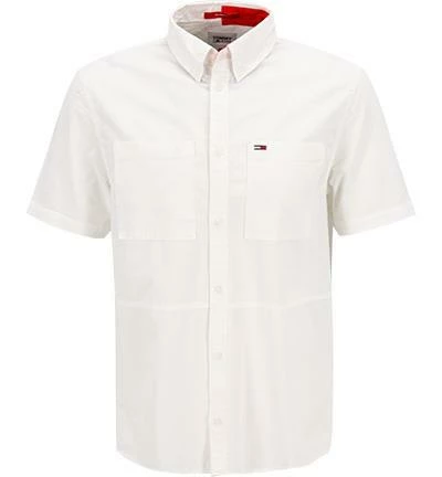 Angebote ⌛ TOMMY 👖 JEANS Hemd DM0DM10879/YBR Kurzarmhemd, Relaxed Fit, Popeline, Weiß ✔️ 2 Angebote ⌛ TOMMY 👖 JEANS Hemd DM0DM10879/YBR Kurzarmhemd, Relaxed Fit, Popeline, Weiß ✔️ – Bild 2