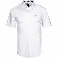 Blitzangebot 😀 BOSS Hemd Biadia 50452428/100 Kurzarmhemd, Regular Fit, Baumwolle, Weiß 😀