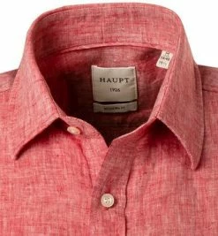 Am billigsten 👏 Haupt Hemd 71129018300/10405 Kurzarmhemd, Modern Fit, Leinen, Rot meliert, Rot 👍 -Hemden Verkaufsgeschäft 370282 norm2