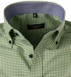 Coupon ⌛ ETERNA Hemd 8917/C143/45 Kurzarmhemd, Modern Fit, Baumwolle, Grün kariert, Grün 😉 -Hemden Verkaufsgeschäft 370304 norm2