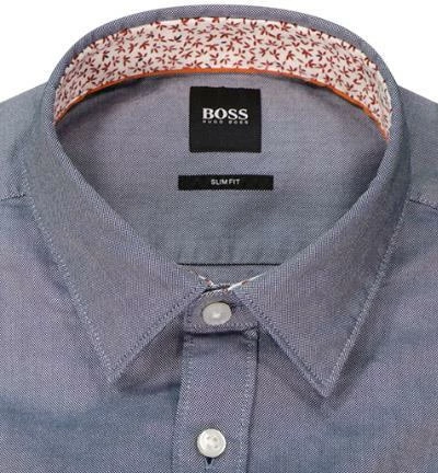 Auslauf 😉 BOSS Hemd Ronni 50453000/410 Slim Fit, Baumwolle, Navy meliert, Navy ⌛ 3 Auslauf 😉 BOSS Hemd Ronni 50453000/410 Slim Fit, Baumwolle, Navy meliert, Navy ⌛ – Bild 3