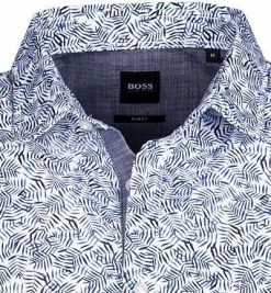 Rabatt 🌟 BOSS Hemd Magneton 50453296/428 Kurzarmhemd, Slim Fit, Baumwolle, Mittelblau gemustert, Mittelblau 🥰 -Hemden Verkaufsgeschäft 370418 norm2