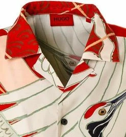 Coupon ✔️ HUGO Hemd Efab 50449723/239 Kurzarmhemd, Straight Fit, Viskose, Multicolor gemustert, Multicolor 😉 -Hemden Verkaufsgeschäft 370838 norm2