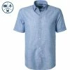 Aktion 👍 Pierre Cardin Hemd 53915/000/27577/9001 Kurzarmhemd, Modern Fit, Baumwolle, Hellblau-rot gemustert, Blau 👏
