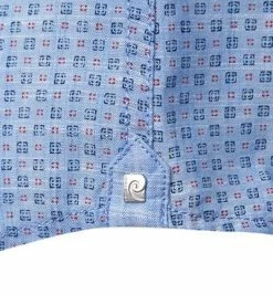 Aktion 👍 Pierre Cardin Hemd 53915/000/27577/9001 Kurzarmhemd, Modern Fit, Baumwolle, Hellblau-rot gemustert, Blau 👏 -Hemden Verkaufsgeschäft 371009 norm3