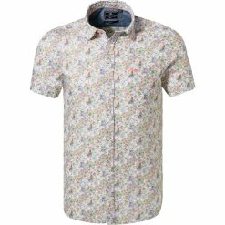 Blitzangebot 😉 N.Z.A. Hemd 21DN541S/1888 Kurzarmhemd, Leinen, Multicolor gemustert, Weiß 😍