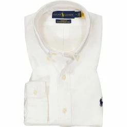 Bestpreis ✨ Polo Ralph Lauren Hemd 710795235/008 Custom Fit, Twill, Wollweiß, Weiß ❤️