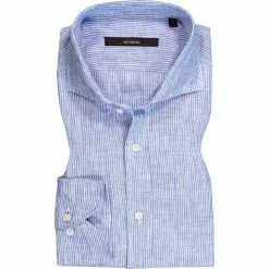 Großhandel 😍 Windsor Hemd Lano-W 30026498/410 Shaped Fit, Reines Leinen, Blau gestreift, Blau 🥰