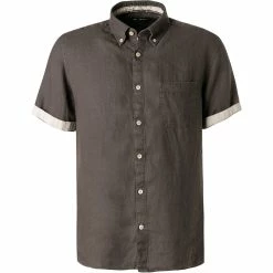 Brandneu 😉 Marc O'Polo Hemd 136 7428 41028/987 Kurzarmhemd, Regular Fit, Reines Leinen, Grau ✔️