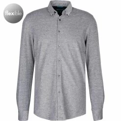 Bester Verkauf ✔️ Pierre Cardin Hemd 06000/000/27661/9085 Slim Fit, Jersey, Extra langer Arm, Grau meliert 🔔