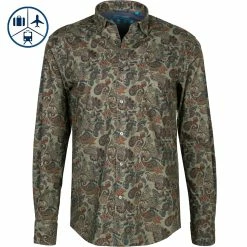 Schlussverkauf ✨ Pierre Cardin Hemd 05891/000/27733/9064 Modern Fit, Baumwolle, Khaki gemustert, Khaki ✨