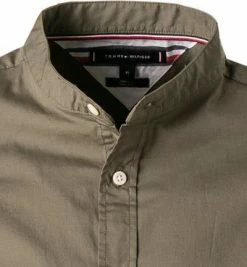 Auslauf 🎁 Tommy Hilfiger Hemd MW0MW10923/M04 Kurzarmhemd, Slim Fit, Baumwolle, Dunkelolive 🔔 -Hemden Verkaufsgeschäft 372377 norm2