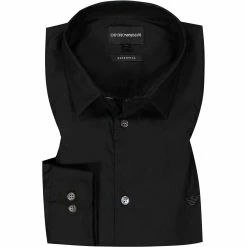 Bestes Angebot 🔔 EMPORIO ARMANI Hemd 8N1C09/1NI9Z/0999 Baumwolle, Schwarz 🤩