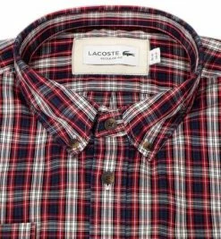 Budget ⭐ LACOSTE Hemd CH3983/8L1 Regular Fit, Baumwolle, Rot-blau kariert, Rot-navy-weiß 🔔 -Hemden Verkaufsgeschäft 372908 norm2
