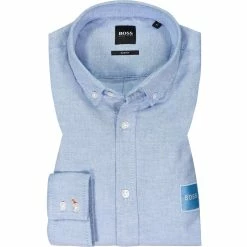 Brandneu ✔️ BOSS Hemd Mabsoot 50462815/460 Slim Fit, Baumwolle, Hellblau meliert, Hellblau 🤩