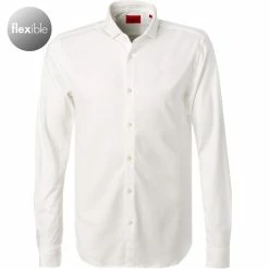 Coupon 🥰 HUGO Hemd Erriko 50462326/199 Extra Slim Fit, Jersey, Extra langer Arm, Weiß 😉