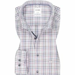 Blitzangebot 😍 OLYMP Luxor Comfort Fit 1074/84/94 Hemd, Baumwolle, Violett-blau kariert, Violett 🥰