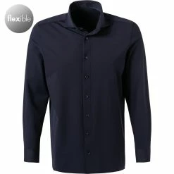 Bester Verkauf 😍 OLYMP Luxor Modern Fit 1210/84/18 Hemd, Jersey geruchshemmend, Marineblau, Marine 🔔