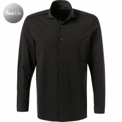 Schlussverkauf ❤️ OLYMP Luxor Modern Fit 1210/84/68 Hemd, Jersey geruchshemmend, Schwarz 🔥