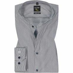 Aktion 🌟 OLYMP No. Six Super Slim 2582/84/18 Hemd, Baumwolle, Marineblau gestreift, Marine 🧨