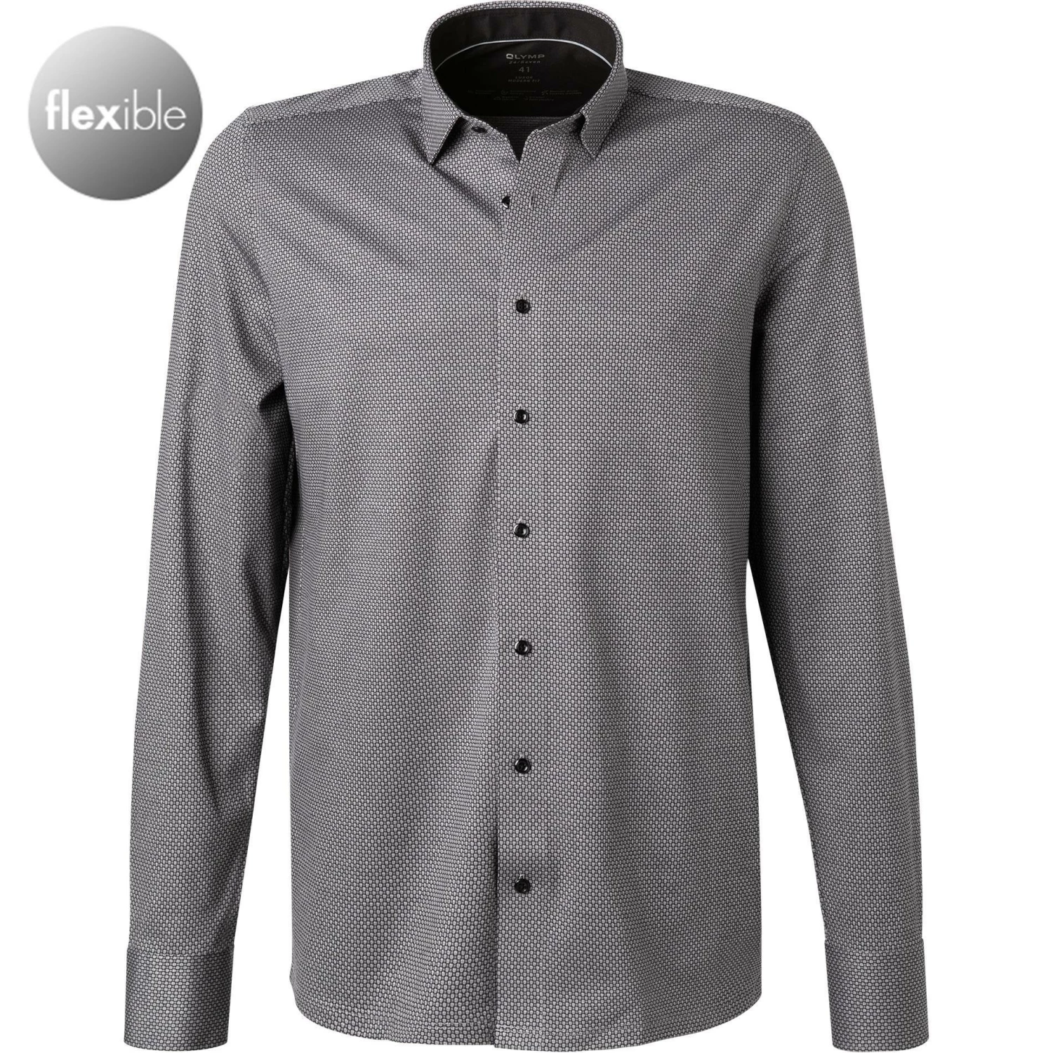 Schlussverkauf 😀 OLYMP Luxor Modern Fit 1228/84/63 Hemd, Jersey geruchshemmend, Silbergrau gemustert, Silbergrau 🧨 1 Schlussverkauf 😀 OLYMP Luxor Modern Fit 1228/84/63 Hemd, Jersey geruchshemmend, Silbergrau gemustert, Silbergrau 🧨