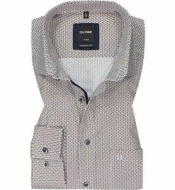 Billig 🧨 OLYMP Luxor Modern Fit 1270/84/28 Hemd, Baumwolle, Braun-blau gemustert, Braun 🎉 -Hemden Verkaufsgeschäft 373763 norm